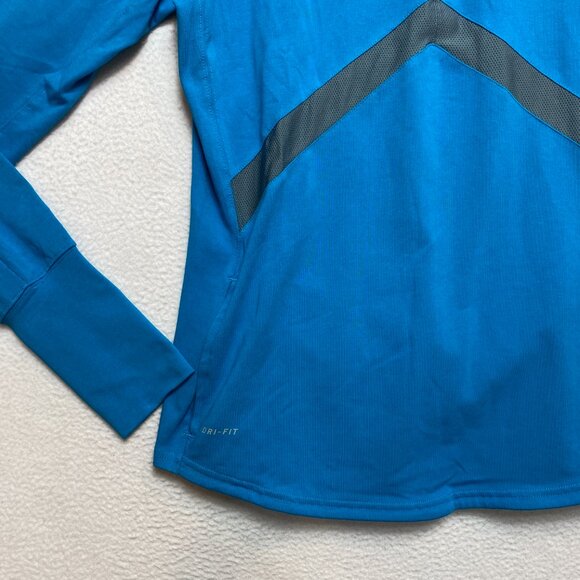 Nike Activewear Shirt Womens XL Blue 1/2 Zip Pullover Swoosh Dri-Fit Pullover - Picture 4 of 11